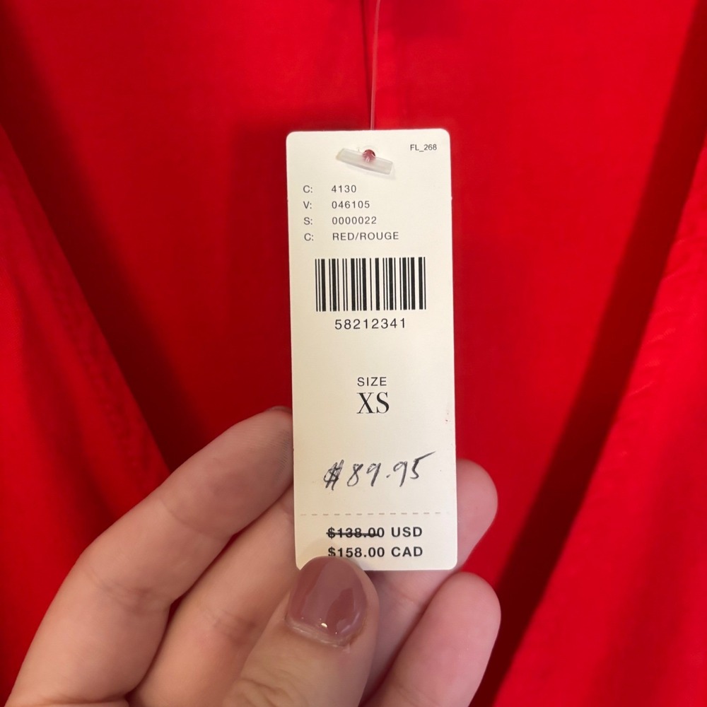NWT Anthropologie Amadi Red Short Sleeve Wrap Mini Dress Size XS Beach Preppy - Picture 3 of 12